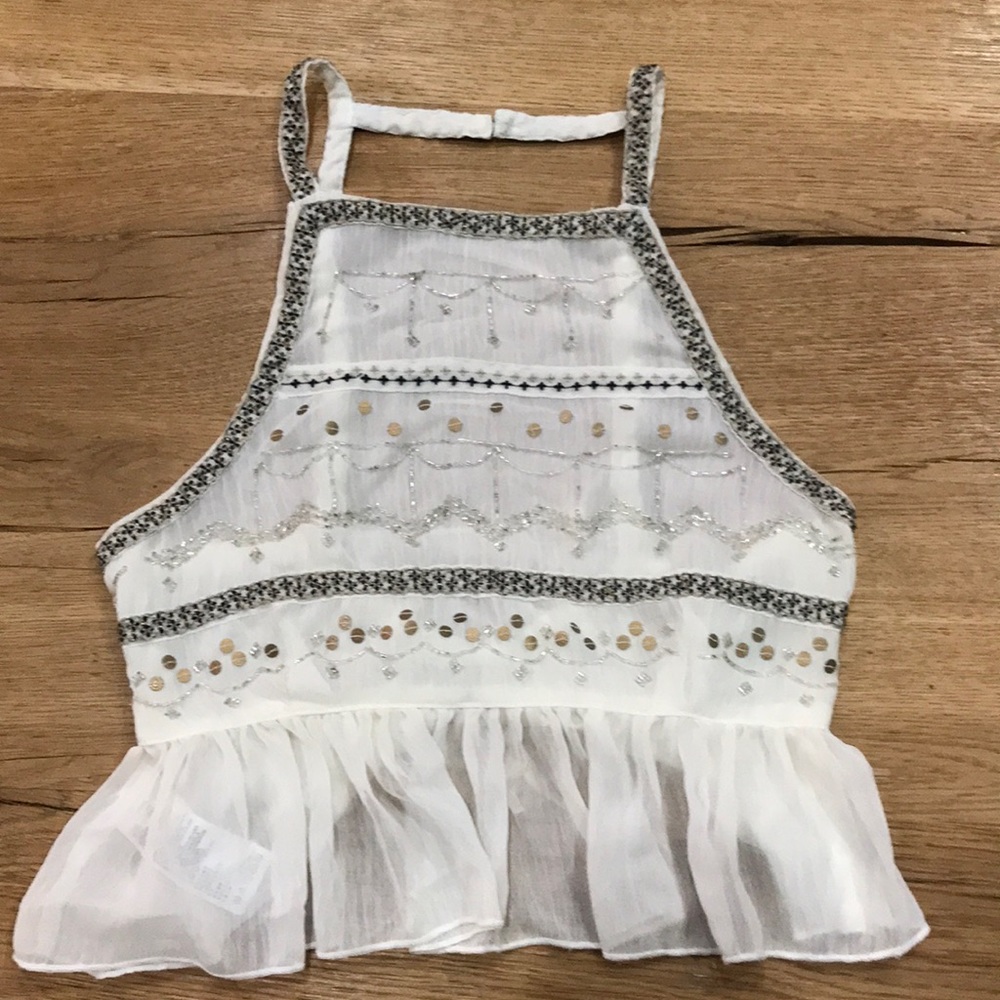 Free People White and Silver Embellished Camisole - Picture 4 of 12